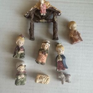 Mini Handcrafted Nativity Figurine Set